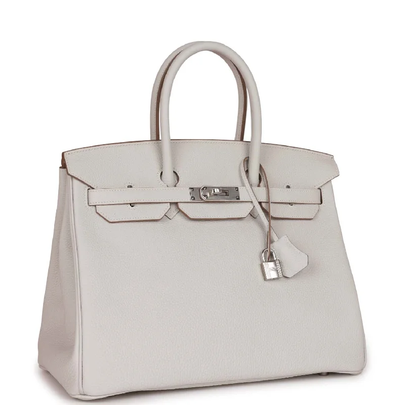 Hermes Birkin Bags with a Rope - Style Leather Handle for a Nautical Inspired LookHermes Birkin 35 Gris Pale Togo Palladium Hardware