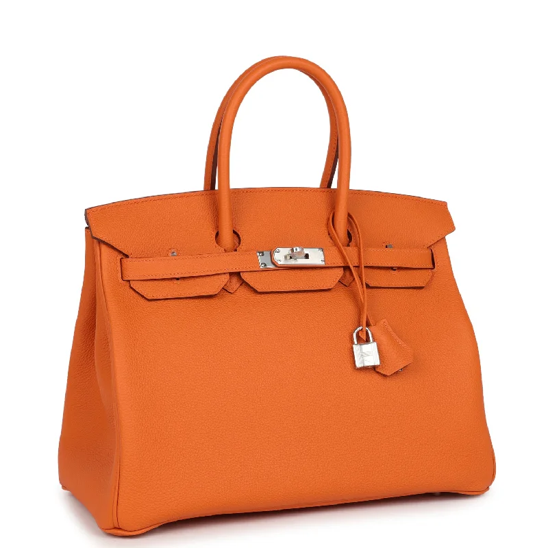 Hermes Birkin Bags in Exotic Python Leather for a Unique LookHermes Birkin 35 Orange Togo Palladium Hardware