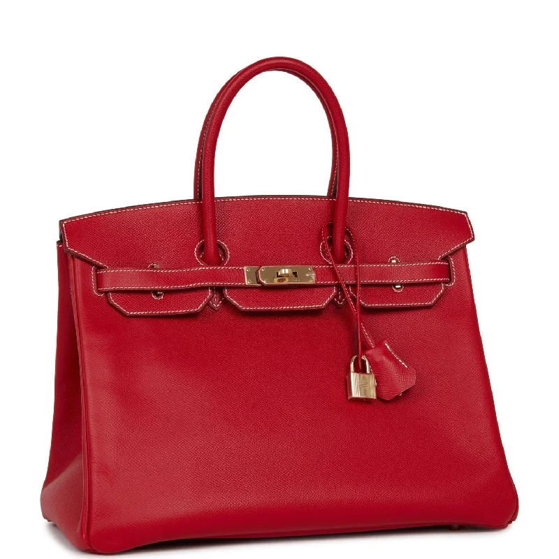 Hermes Birkin Bags in a Deep Burgundy for a Rich and Sumptuous AppearanceHermes Birkin 35 Rouge Casaque Candy Epsom Permabrass Hardware