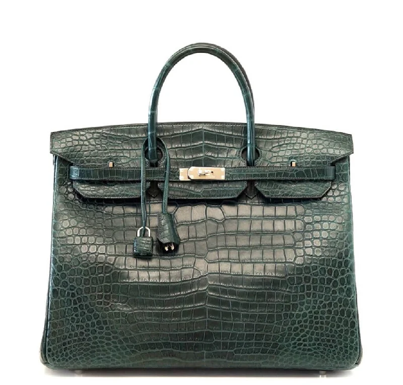 Hermes Birkin Bags in a Deep Burgundy for a Rich and Sumptuous AppearanceHermès Vert Fonce Crocodile Birkin 40PHW