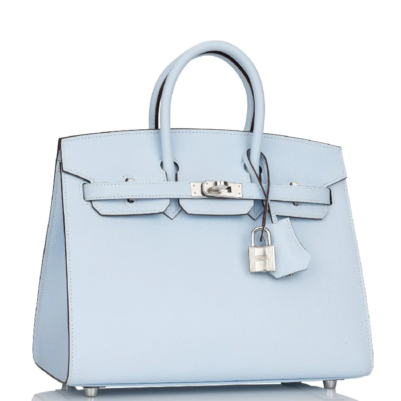 Hermes Birkin Bags with a Removable Interior OrganizerHermes Birkin Sellier 25 Bleu Brume Epsom Palladium Hardware