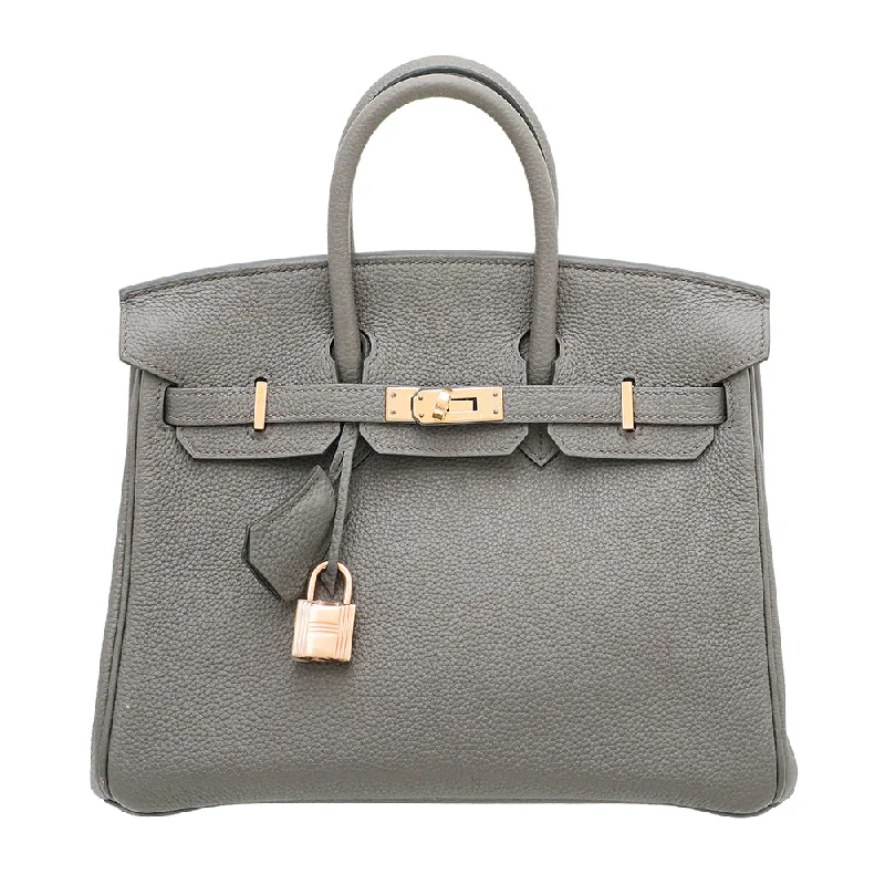 Hermes Birkin Bags with a Zippered Interior Compartment for ValuablesHermes Etain Birkin 25 Bag