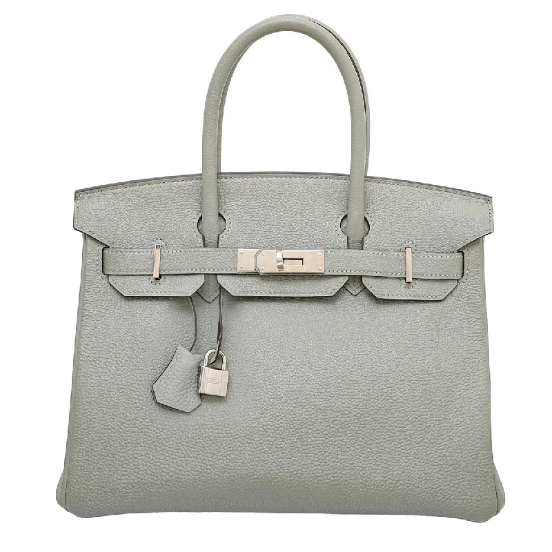 Hermes Birkin Bags with a Hand - Burnished Edge FinishHermes Gris Mouette Togo Birkin 30 Bag