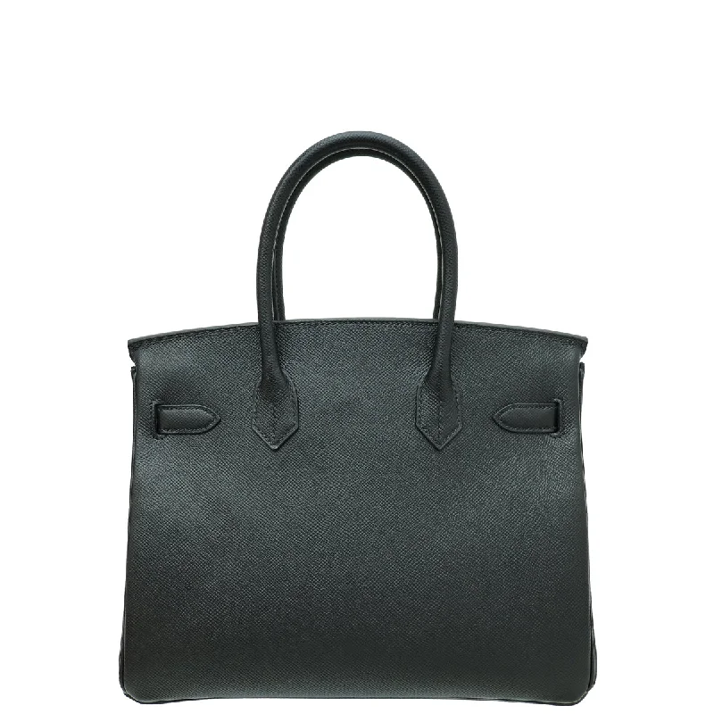 Hermes Birkin Bags with a Crystal - Embellished Lock for Added LuxuryHermes Noir Birkin 30 Bag