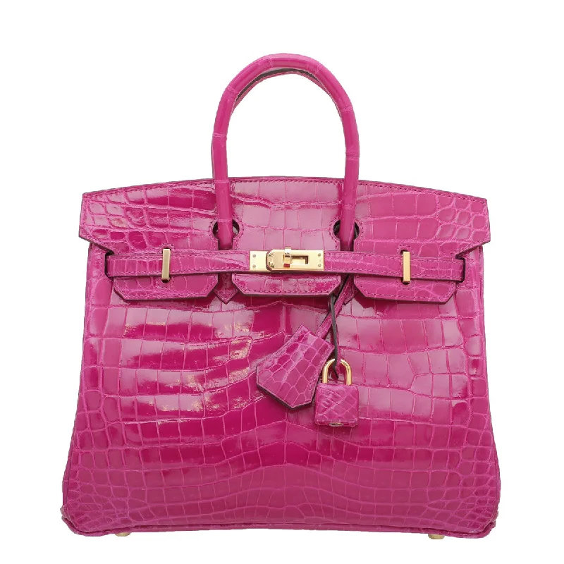 Hermes Birkin Bags with a Studded Leather Trim for a Bold StatementHermes Rose Scheherazade Crocodile Niloticus Birkin 25 Bag