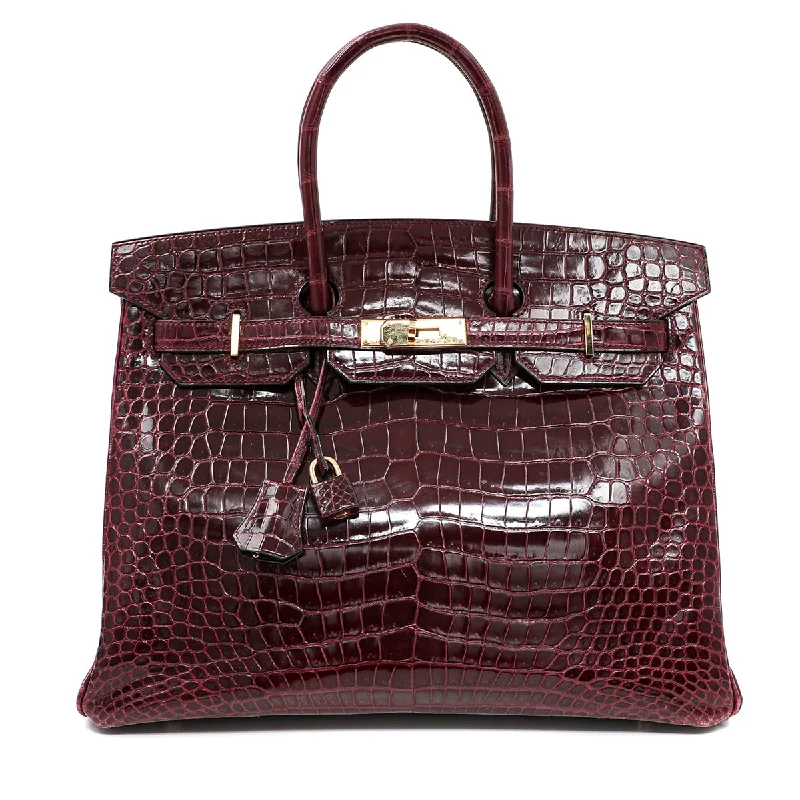 Hermes Birkin Bags in a Dark Chocolate Brown for a Warm and Inviting AestheticHermes Rouge H Croco Birkin Bag 35