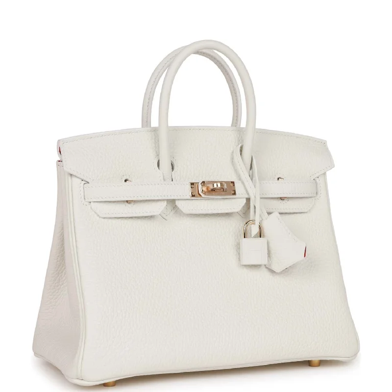 Hermes Birkin Bags in Matte Alligator Leather for a Sophisticated FinishHermes Special Order (HSS) Birkin 25 White Verso Clemence Permabrass Hardware