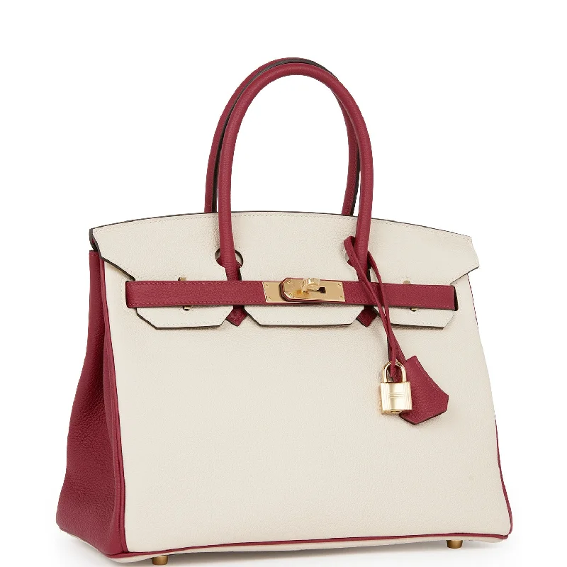 Hermes Birkin Bags Sized 30cm for a Compact Yet Spacious OptionHermes Special Order (HSS) Birkin 30 Craie and Rouge Grenat Togo Permabrass Hardware