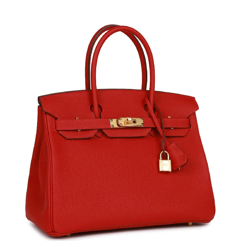 Hermes Birkin Bags with a Hidden Magnetic Closure for Discreet SecurityHermes Special Order (HSS) Birkin 30 Rouge Casaque Togo Gold Hardware