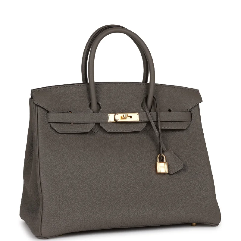 Hermes Birkin Bags in a Dark Chocolate Brown for a Warm and Inviting AestheticHermes Birkin 35 Gris Meyer Togo Gold Hardware