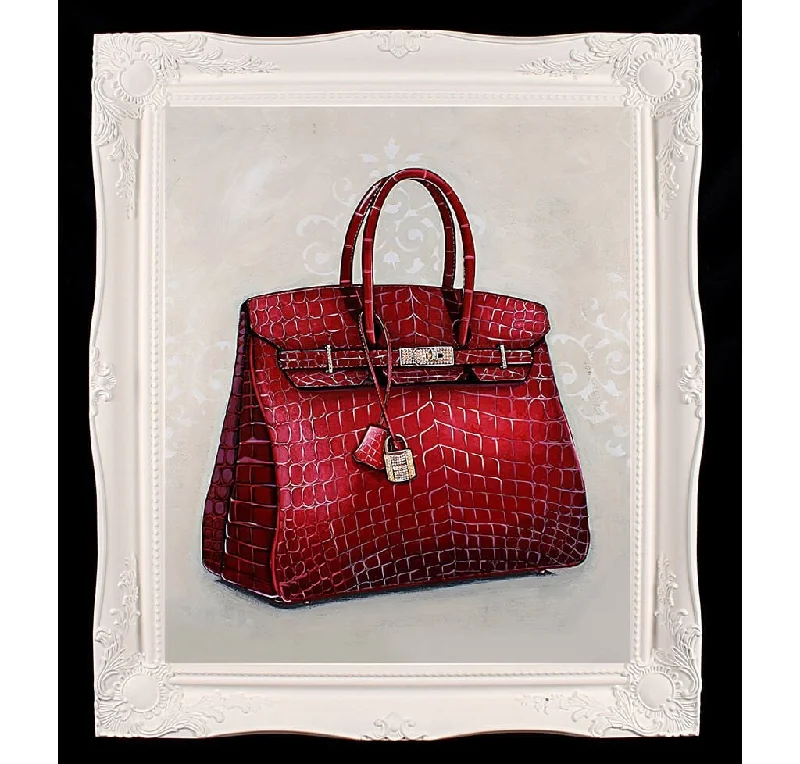 Hermes Birkin Bags in a Shiny Patent Leather Finish for a Glossy LookLarge Limited Edition Rouge Hermès Birkin Giclée