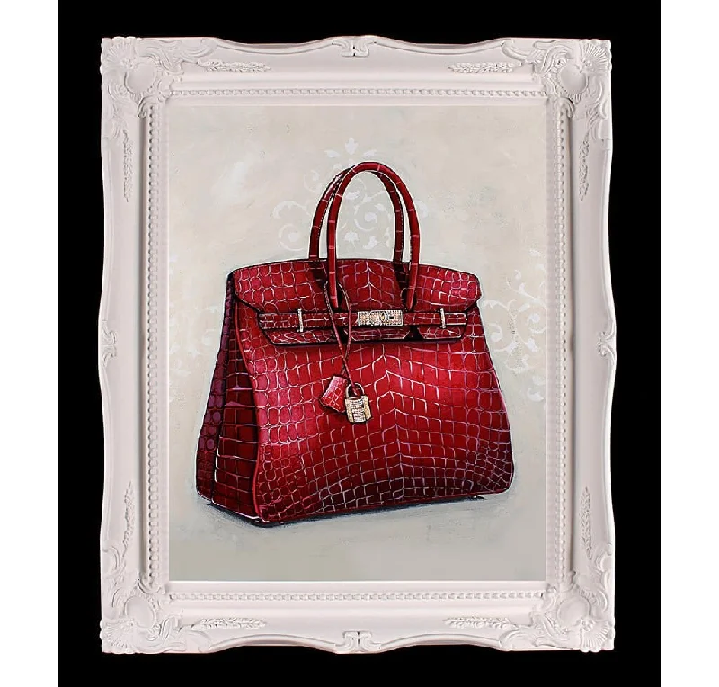 Hermes Birkin Bags with a Rope - Style Leather Handle for a Nautical Inspired LookMedium Limited Edition Rouge Hermès Birkin Giclée