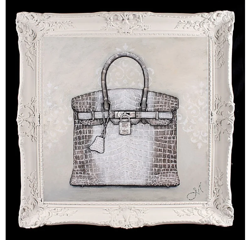 Hermes Birkin Bags with a Pebbled Leather Texture for a Rugged yet Elegant AppealOriginal Himalayan Hermès Birkin Painting