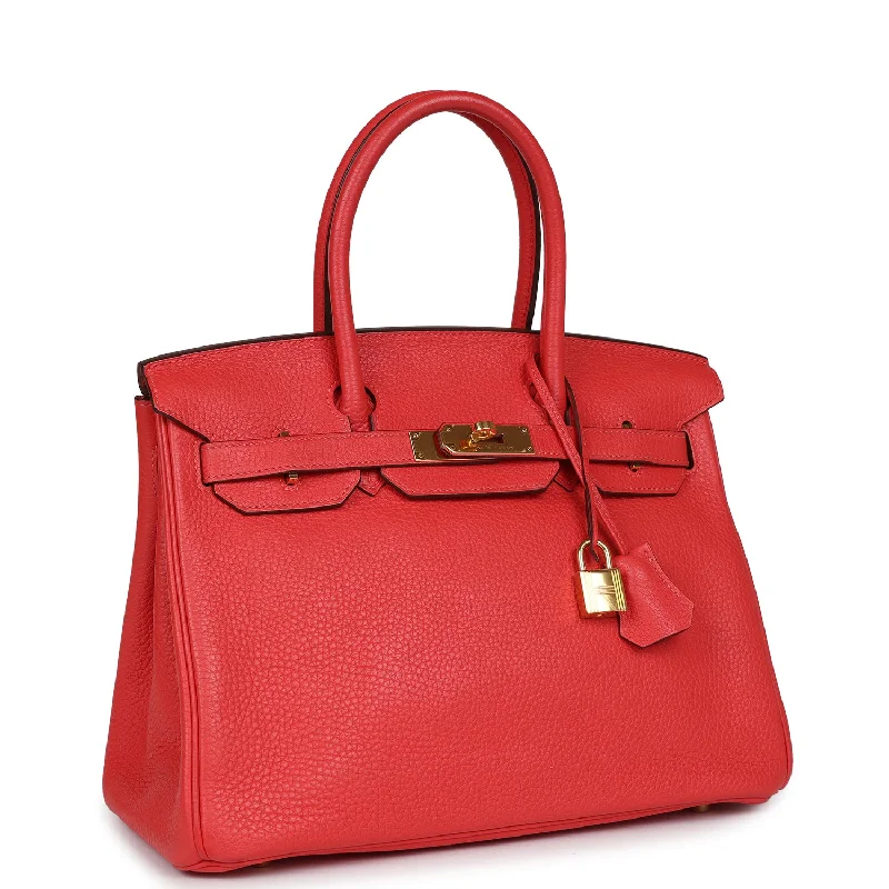 Hermes Birkin Bags with a Detachable Shoulder Pad for ComfortHermes Birkin 30 Geranium Clemence Gold Hardware