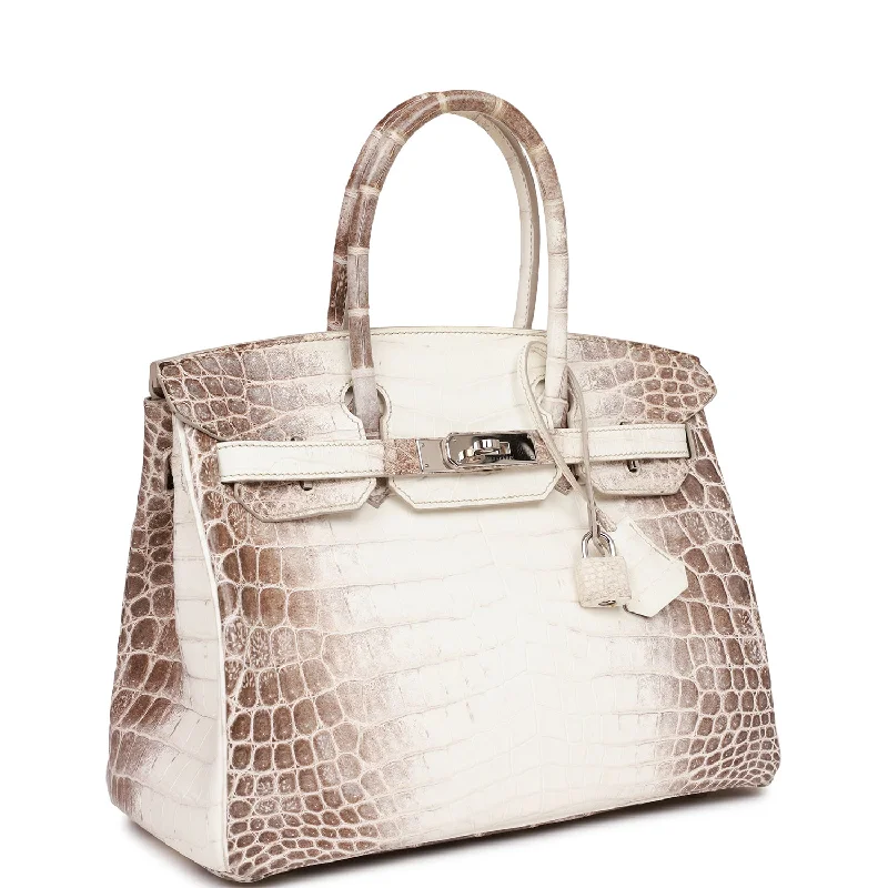 Hermes Birkin Bags with a Detachable Shoulder Pad for ComfortTop Quality Hermes Birkin 30 Himalaya Niloticus Crocodile Palladium Hardware