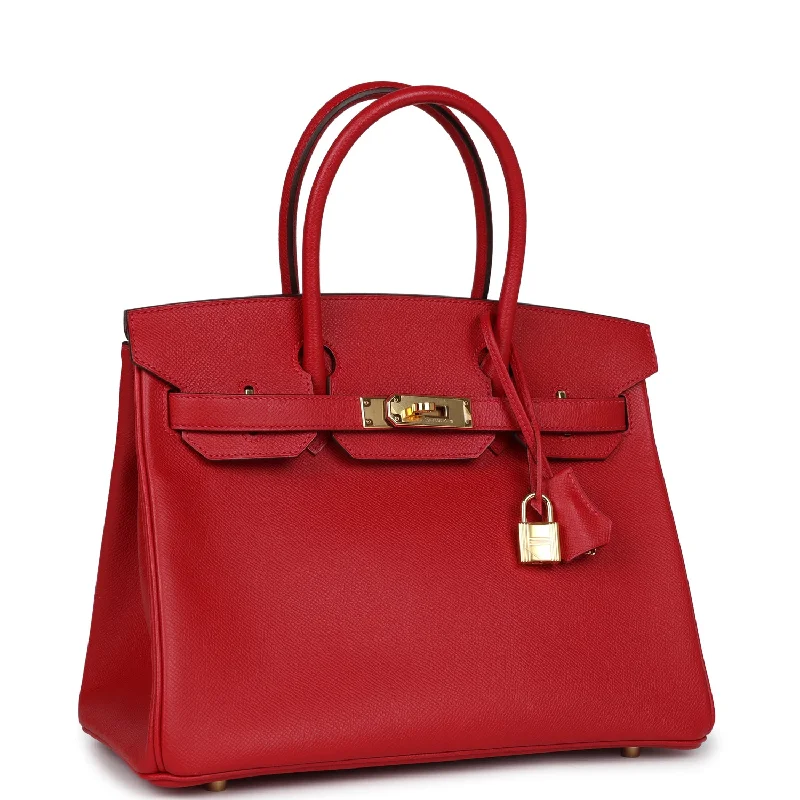 Hermes Birkin Bags with a Hand - Painted Monogram DesignHermes Birkin 30 Rouge Casaque Epsom Gold Hardware