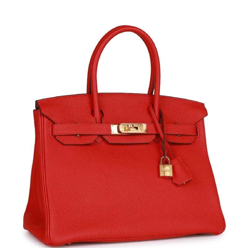 Hermes Birkin Bags with a Hidden Magnetic Closure for Discreet SecurityTop Quality Hermes Birkin 30 Rouge de Coeur Togo Gold Hardware