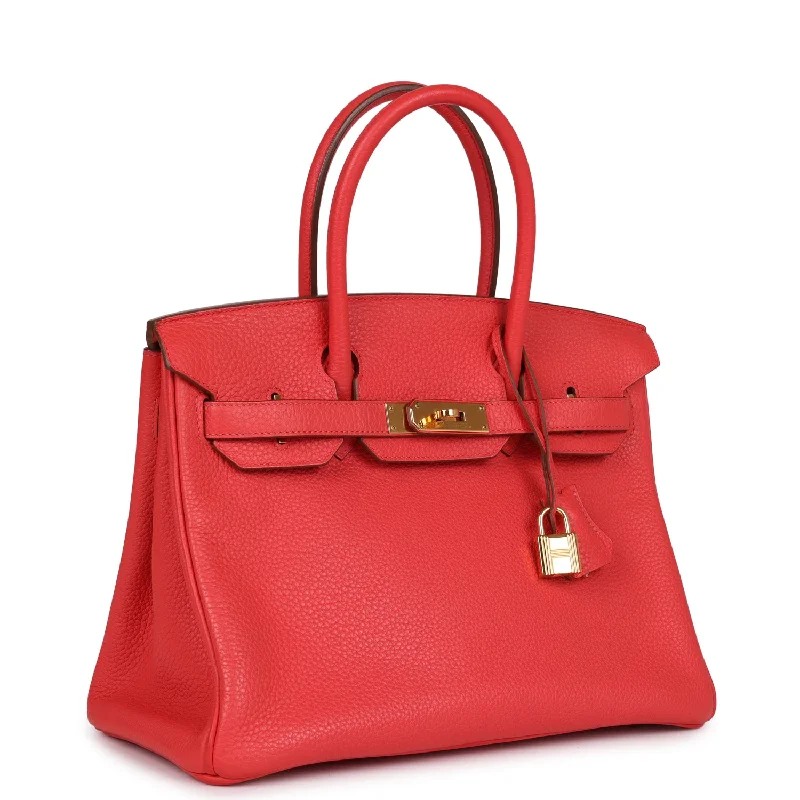 Hermes Birkin Bags in Smooth Box Calf Leather for a Timeless AestheticHermes Birkin 30 Rouge Pivoine Clemence Gold Hardware