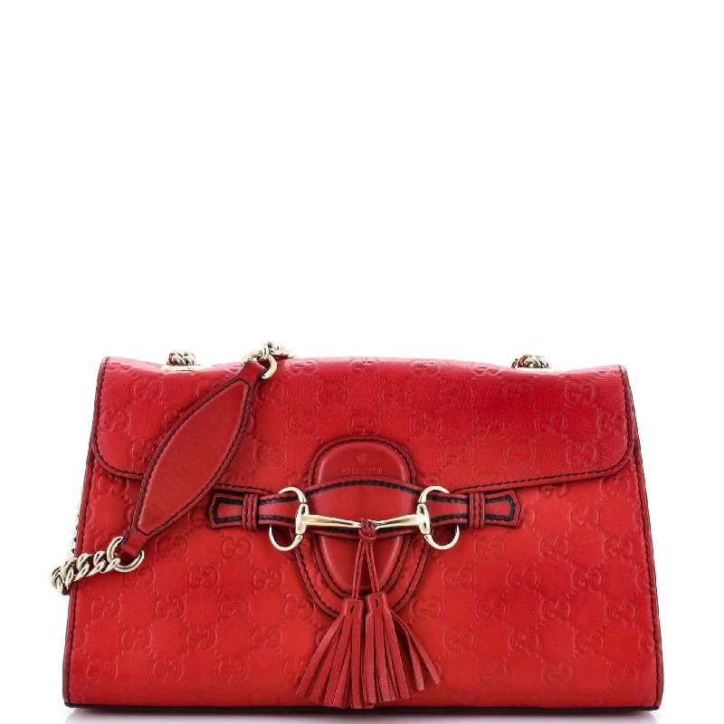 Emily Chain Flap Bag Guccissima Leather Medium