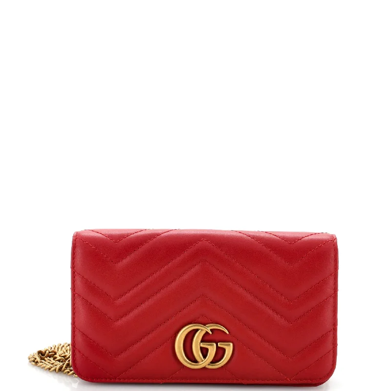 GG Marmont Chain Flap Bag Matelasse Leather Mini