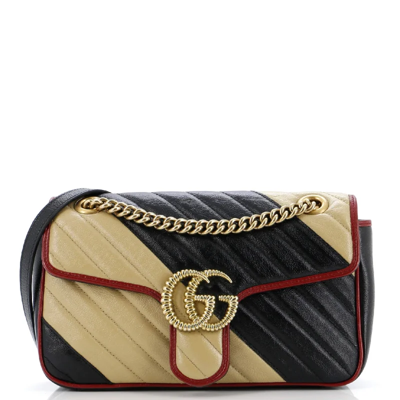 GG Marmont Flap Bag Diagonal Quilted Leather Medium