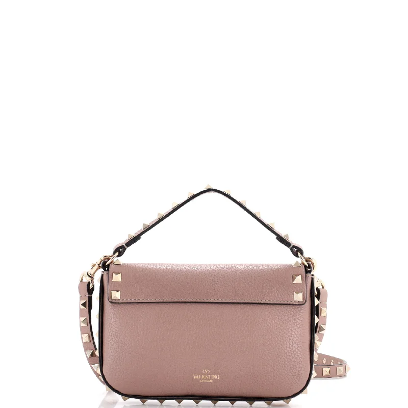 Rockstud Top Handle Crossbody Pouch Leather Mini